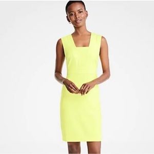 ANN TAYLOR CITRINE COLOR CASUAL COCKTAIL CAREER SHEATH DRESS SIZE: 2 NWT